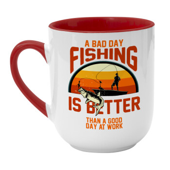 A bad day FISHING is better than a good day at work, Κούπα κεραμική tapered 260ml