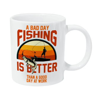 A bad day FISHING is better than a good day at work, Κούπα Giga, κεραμική, 590ml