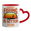 Mug heart red handle, ceramic, 330ml