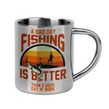 A bad day FISHING is better than a good day at work, Κούπα Ανοξείδωτη διπλού τοιχώματος 300ml