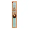 Easter Set, wooden keychain & aromatic flat Easter candle (30cm) (TURQUOISE)
