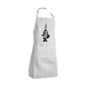 Fishing is fun, Adult Chef Apron (with sliders and 2 pockets)