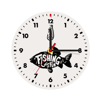 Fishing is fun, Ρολόι τοίχου ξύλινο (20cm)