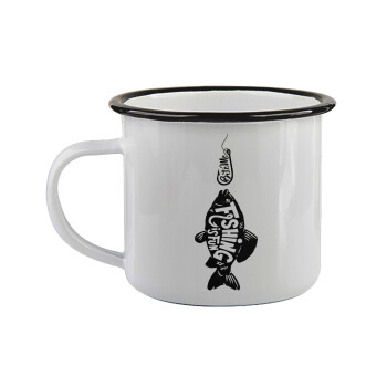 Fishing is fun, Κούπα εμαγιέ με μαύρο χείλος 360ml