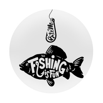 Fishing is fun, Mousepad Στρογγυλό 20cm