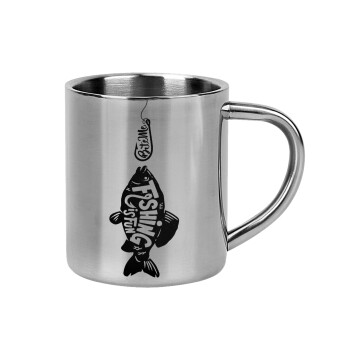 Fishing is fun, Mug Stainless steel double wall 300ml