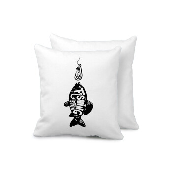 Fishing is fun, Μαξιλάρι καναπέ 40x40cm περιέχεται το  γέμισμα