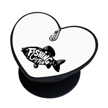 Fishing is fun, Phone Holders Stand  καρδιά Μαύρο Βάση Στήριξης Κινητού στο Χέρι