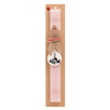 Easter Set, wooden keychain & scented flat Easter candle (30cm) (PINK)