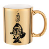 Mug ceramic, gold mirror, 330ml