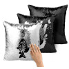 Μαξιλάρι καναπέ Μαγικό Μαύρο με πούλιες 40x40cm περιέχεται το γέμισμα