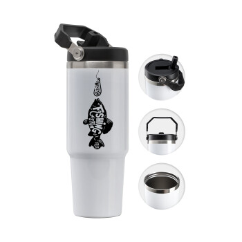 Fishing is fun, 30oz stainless Steel Tumbler with Handle