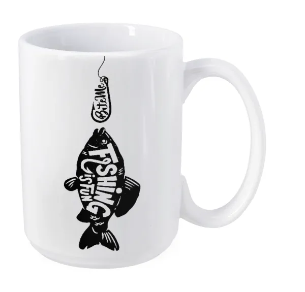 Fishing is fun — Mega mug, ceramic, 450ml