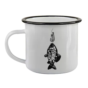 Fishing is fun, Κούπα εμαγιέ με μαύρο χείλος 360ml