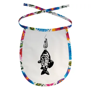 Fishing is fun, Σαλιάρα μωρού αλέκιαστη με κορδόνι Χρωματιστή