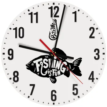 Fishing is fun, Ρολόι τοίχου ξύλινο (30cm)