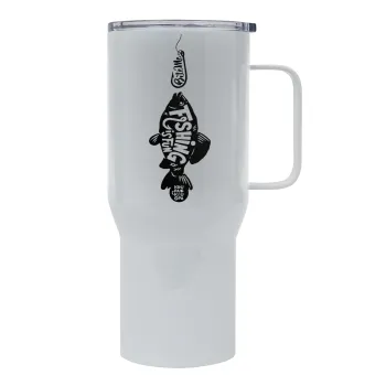 Fishing is fun, Mega Stainless steel Tumbler with lid, double wall 750L