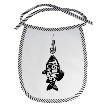 Fishing is fun, Σαλιάρα μωρού αλέκιαστη με κορδόνι Μαύρη