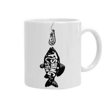Fishing is fun, Κούπα, κεραμική, 330ml