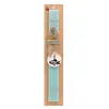 Easter Set, wooden keychain & aromatic flat Easter candle (30cm) (TURQUOISE)