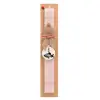 Easter Set, wooden keychain & scented flat Easter candle (30cm) (PINK)