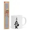 Easter Set, Ceramic Cup (330ml) & Easter aromatic flat candle (30cm) (GRAY)