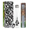 Easter candle, metallic white thermos bottle (500ml) & aromatic flat candle (30cm) (GRAY)