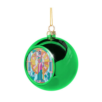 Θέμιδα βιτρώ, Χριστουγεννιάτικη μπάλα δένδρου Πράσινη 8cm