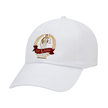 Θέμιδα, Καπέλο ενηλίκων Jockey Λευκό (snapback, 5-φύλλο, unisex)
