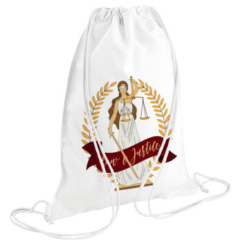 Θέμιδα, Τσάντα πλάτης πουγκί GYMBAG λευκή (28x40cm)