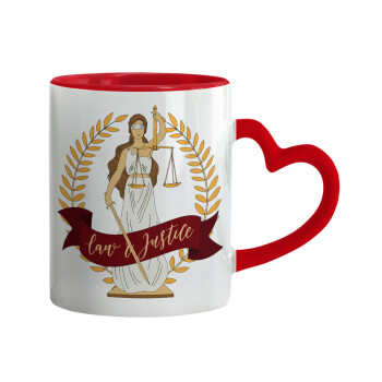 Θέμιδα, Mug heart red handle, ceramic, 330ml