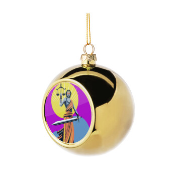 Θέμιδα art style, Χριστουγεννιάτικη μπάλα δένδρου Χρυσή 8cm