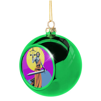 Θέμιδα art style, Χριστουγεννιάτικη μπάλα δένδρου Πράσινη 8cm