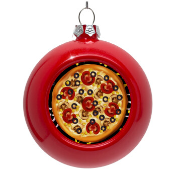 Pizza, Red Christmas tree ornament bauble 8cm