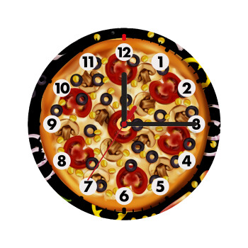 Pizza, Wooden wall clock (20cm)