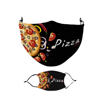 Pizza, Μάσκα υφασμάτινη Ενηλίκων πολλαπλών στρώσεων με υποδοχή φίλτρου