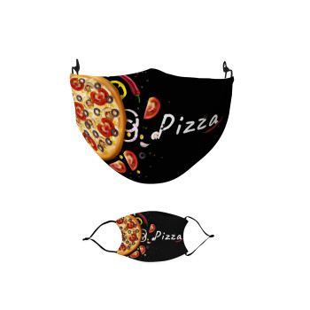 Pizza, Μάσκα υφασμάτινη παιδική πολλαπλών στρώσεων με υποδοχή φίλτρου