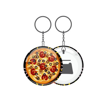 Pizza, Μπρελόκ μεταλλικό 5cm με ανοιχτήρι