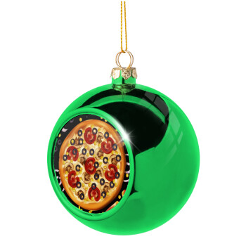 Pizza, Χριστουγεννιάτικη μπάλα δένδρου Πράσινη 8cm