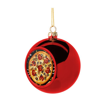 Pizza, Χριστουγεννιάτικη μπάλα δένδρου Κόκκινη 8cm