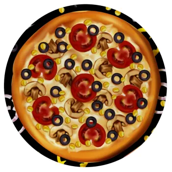 Pizza, Mousepad Στρογγυλό 20cm