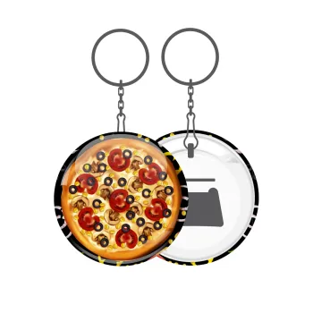 Pizza, Μπρελόκ μεταλλικό 5cm με ανοιχτήρι
