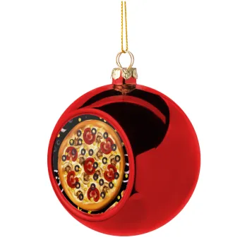 Pizza, Christmas tree ball Red 8cm