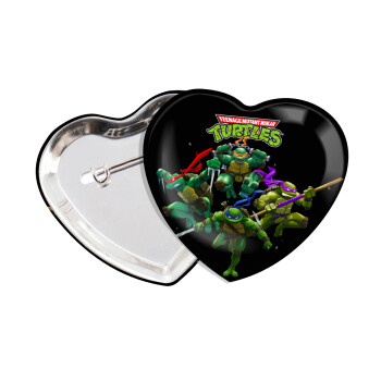 Ninja turtles, Κονκάρδα παραμάνα καρδιά (57x52mm)