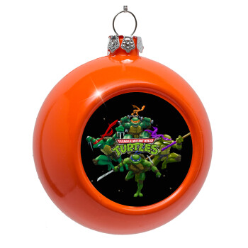 Ninja turtles, Στολίδι Χριστουγεννιάτικη μπάλα δένδρου Πορτοκαλί 8cm