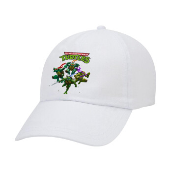 Ninja turtles, Καπέλο Baseball Λευκό (5-φύλλο, unisex)