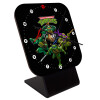 Ninja turtles, Επιτραπέζιο ρολόι ξύλινο με δείκτες (10cm)
