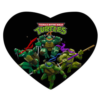 Ninja turtles, Mousepad heart 23x20cm