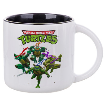 Ninja turtles, Κούπα κεραμική 400ml Λευκή/Μαύρη