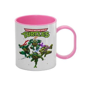 Ninja turtles, Κούπα (πλαστική) (BPA-FREE) Polymer Ροζ για παιδιά, 330ml